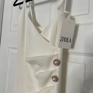 White spaghetti strap dress